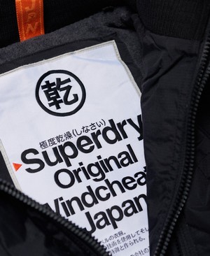 Superdry Quilted Hooded Polar SD-Windcheater Férfi Kabát Fekete/Sötét Szürke | FXTRD8093